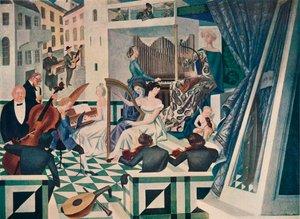 私人住宅音乐会室壁画装饰的细节，c1927 作者 亚历山大·雅各夫列夫