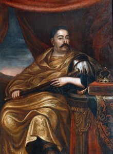 Portrait de Jean III Sobieski (1629-1696) roi de Pologne" 17eme siecle - Portrait of John III Sobieski (1629-1696), King of Poland and Grand Duke of Lithuania - Tricius, Jan (ca 1620-ca 1692) - 1676 - Oil on canvas - 162x114 cm - Wilanow Palace Museum 作者 亚历山大·扬·特里修斯（Alexandre Jan Tricius）