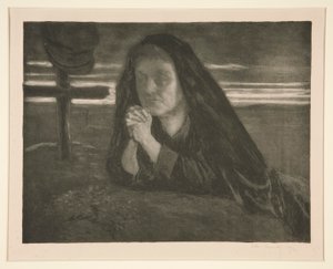 无题研究：在士兵身边祈祷的妇女