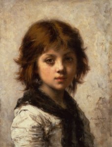 少女（布面油画） 作者 阿列克谢·阿列克谢维奇·哈拉莫夫