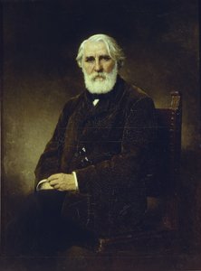 作家伊万-S-屠格涅夫的肖像 1818-1883年，1875年 作者 Alexei Alexeyevich Harlamov