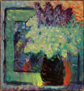 大型静物花瓶中的丁香花束，1936年。