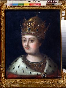 Portrait de la regente Sophia Alekseyevna (1657-1704)（摄政王索菲亚-阿列克谢耶夫娜肖像）。阿列克谢-彼得洛维奇-安特罗波夫（1716-1795 年）的画作。纸面油画，51.5 x 42.2 厘米