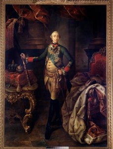 彼得三世 (1728-1762) 脚下的肖像 阿列克谢·安特罗波夫 (Aleksei Antropov) (1716-1795) 于 18 世纪绘制。 圣彼得堡。 冬宫博物馆