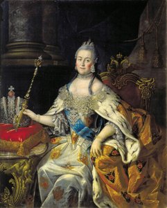 凯瑟琳二世皇后的肖像 1729-1796年，1766年。  