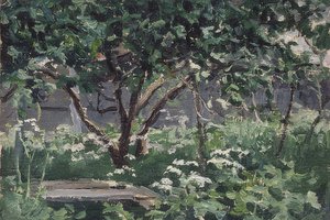 花园的一角。 1900-10 作者 阿列克谢·史蒂帕诺维奇·斯蒂芬诺夫