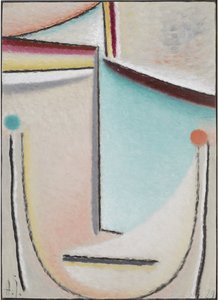 摘要头：粉红色浅蓝色，1929年（纸板上的油）