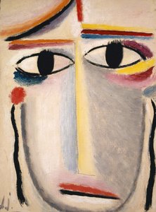 女头，1919-20（纸板上的油） 作者 阿列克谢·冯·贾伦斯基