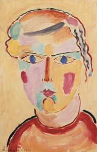 女孩，外表明亮；女孩的头，外表明亮，1916年 作者 阿列克谢·冯·贾伦斯基
