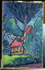 风景，c.1910（纸板上的油） 作者 阿列克谢·冯·贾伦斯基
