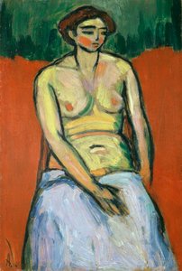 坐着的女性裸体，约1910年