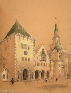 莫斯科卡赞斯基火车站项目，1913年。 作者 阿列克谢·维克托罗维奇·舒舍夫