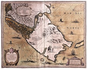 火地岛麦哲伦海峡，A.H. Jaillot 在 "法国地图集 "中的作品 - 巴黎