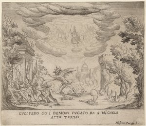 路西法和恶魔逃离圣米迦勒 作者 Alfonso Parigi II