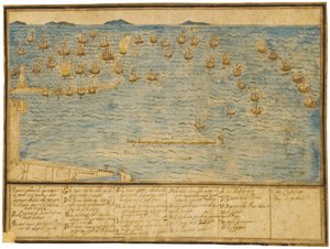 来格霍恩战役的地形图，约1653年 作者 年轻的阿里方索帕里吉