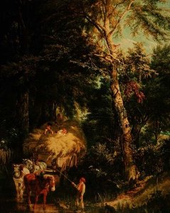 穿越小溪（布面油画） 作者 阿尔弗雷德·爱德华·沙隆