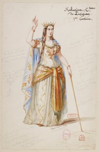 Halévy - La magicienne - 阿尔弗雷德-阿尔伯特的服装模特 - 19.Mélusine, Lusignan 伯爵夫人，第一套服装