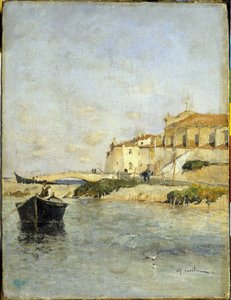 渔村。 阿尔弗雷德·卡西尔（Alfred Casile，1848-1909）的绘画。 利穆，佩蒂埃博物馆。 作者 阿尔弗雷德·卡西尔