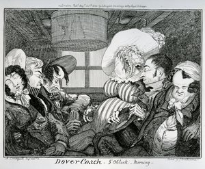 Dover Coach，早上5点钟，由George Cruikshank蚀刻，1826年 作者 阿尔弗雷德·克劳奎尔