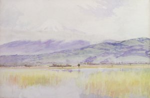 富士山》，约1889年（纸上水彩）。 作者 东阿尔弗雷德