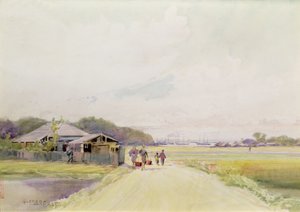 横滨的密西西比湾，约1889年（纸上水彩画 作者 东阿尔弗雷德