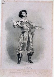Giovanni Battista Rubini（1794-1854）作为&39;I Puritani&39;的Arturo，来自&39;意大利歌剧的回忆&39;的证明副本，由Richard James Lane（1800-72）刻，1836年（见123979颜色）