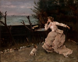 深入思考 作者 阿尔弗雷德·埃米尔·史蒂文斯（Alfred Emile Stevens）