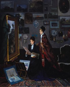在工作室 作者 阿尔弗雷德·埃米尔·史蒂文斯（Alfred Emile Stevens）