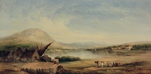 湖景，19世纪 作者 阿尔弗雷德·戈麦萨尔·维格斯