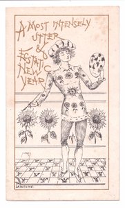 美国艺术家绘画的维多利亚新年卡片，c.1881（单色） 作者 阿尔弗雷德·格雷