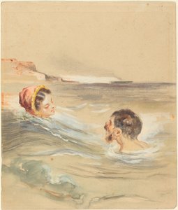 男性和女性沐浴者