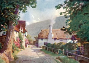 Luccombe村(彩色平版印刷) 作者 阿尔弗雷德·希顿·库珀