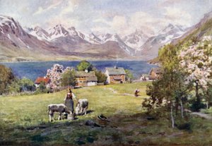 来自Naes的Romsdal Fjord 作者 阿尔弗雷德·希顿·库珀