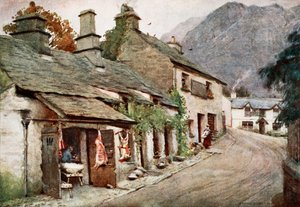 The Concheron Village的老屠夫店，来自原始水彩画的照片组合，c.1920 作者 阿尔弗雷德·希顿·库珀