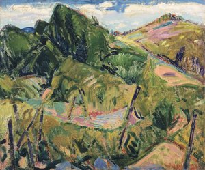 风景，c.1916（327404的反面）（gessoed board上的油）