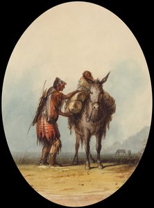 挖根者，约 1837 年（纸上水彩和水粉画） 作者 阿尔弗雷德·雅各布·米勒
