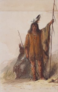 战衣，约1837年（纸上铅笔、钢笔和墨水、水彩和水粉）。 作者 阿尔弗雷德·雅各布·米勒