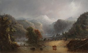 云爱休息的地方，约1850年（面板上的油） 作者 阿尔弗雷德·雅各布·米勒