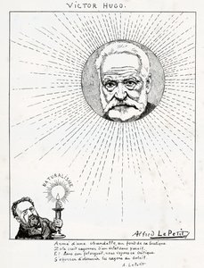 维克多雨果和埃米尔左拉的漫画，c.1875-1880（雕刻）