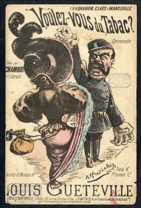 阿尔弗雷德-勒-佩蒂特（1841-1909）在 "Chanson illustree "中的插图，约1900年--Vouvous du tabac。Louis Gueteville - 吸烟, 烟草 作者 阿尔弗雷德·勒·佩蒂特