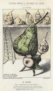 La Peire:关于梯也尔的漫画--1871年2月14日阿尔弗雷德-勒佩蒂的插图，载于《今日之花、水果和蔬菜》。 作者 阿尔弗雷德·勒·佩蒂特