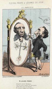 水仙：关于儒勒-费里的漫画--1871年1月27日 "每日花卉、水果和蔬菜 "中的插图。