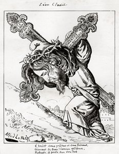 caricature of Leon Cladel, c.1875-80 (engraving) 作者 阿尔弗雷德·勒·佩蒂特