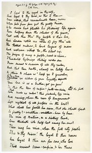 国王田园诗的尾声原始手稿，c1872。 作者 阿尔弗雷德·坦尼森勋爵