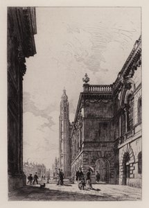 剑桥。参议院大楼和大学图书馆（蚀刻画）。