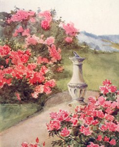"日晷如此沧桑 / 凝聚了深思熟虑的优雅"（彩色石版画）