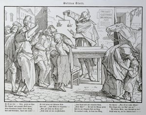 公共场所之前的死亡，来自1849年莱比锡的Georg Wigand出版的“另一场死亡之舞” 作者 阿尔弗雷德·雷特尔