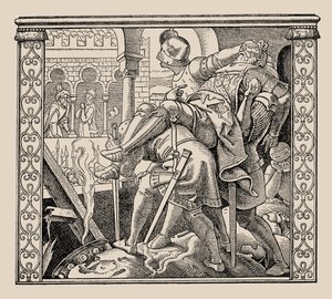 Die Nibelungen。 1840-1841年，Rudigers军团如何呈现给Krimhild。 作者 阿尔弗雷德·雷特尔