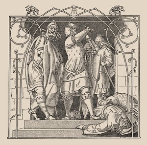 Die Nibelungen。 1840-1841年，他们如何将死者扔出大厅。 作者 阿尔弗雷德·雷特尔