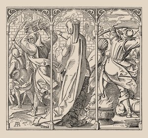 Die Nibelungen。女王如何下令烧毁大厅，1840-1841年。 作者 阿尔弗雷德·雷特尔